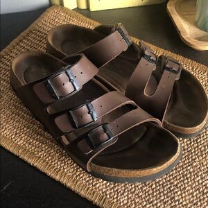 Betula Women's Brown Triple-Strap Sandals